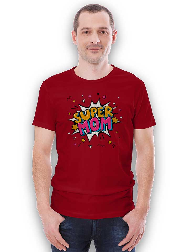 super-mom-pop-art-t-shirt bordeaux 2