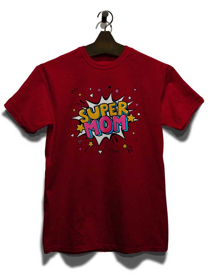 super-mom-pop-art-t-shirt bordeaux 3