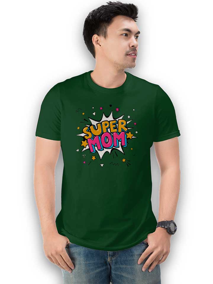 super-mom-pop-art-t-shirt dunkelgruen 2