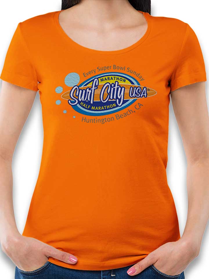 surf-city-usa-damen-t-shirt orange 1