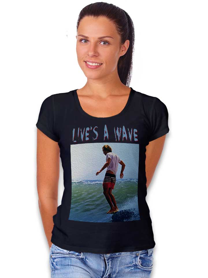 surfing-lives-a-wave-damen-t-shirt schwarz 2
