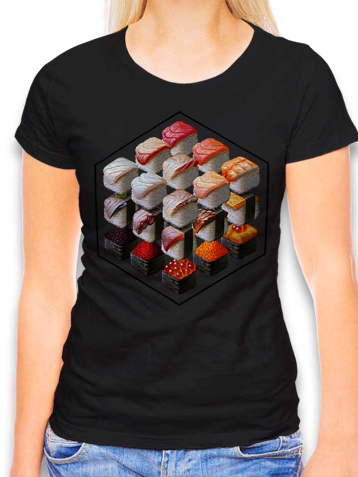 sushi-cubed-damen-t-shirt schwarz 1