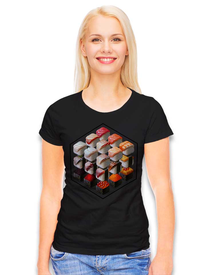 sushi-cubed-damen-t-shirt schwarz 2