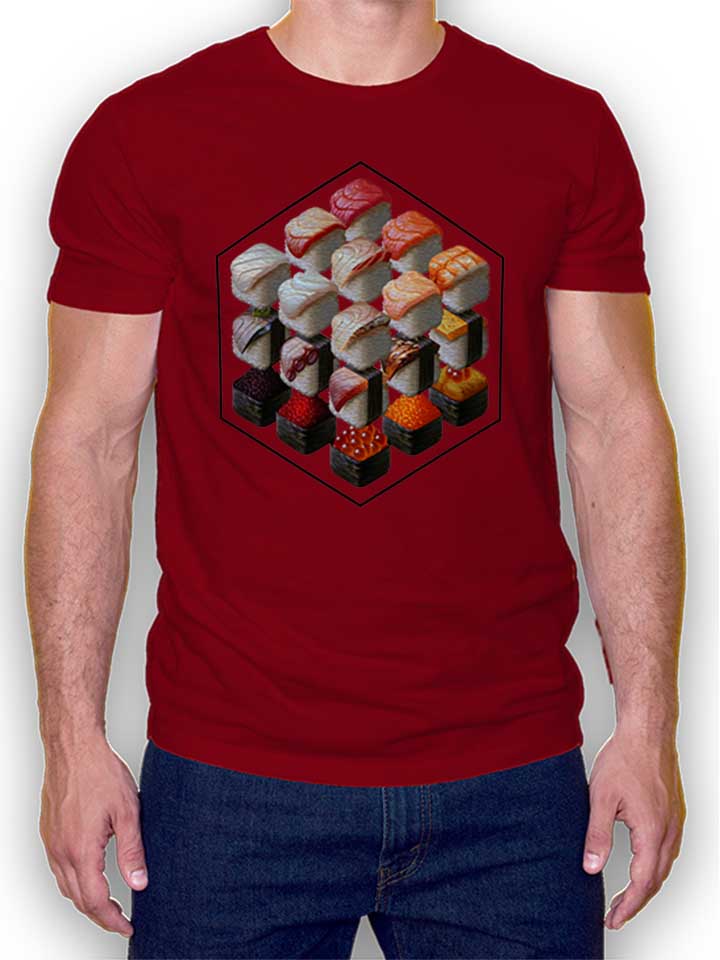 Sushi Cubed T-Shirt bordeaux L
