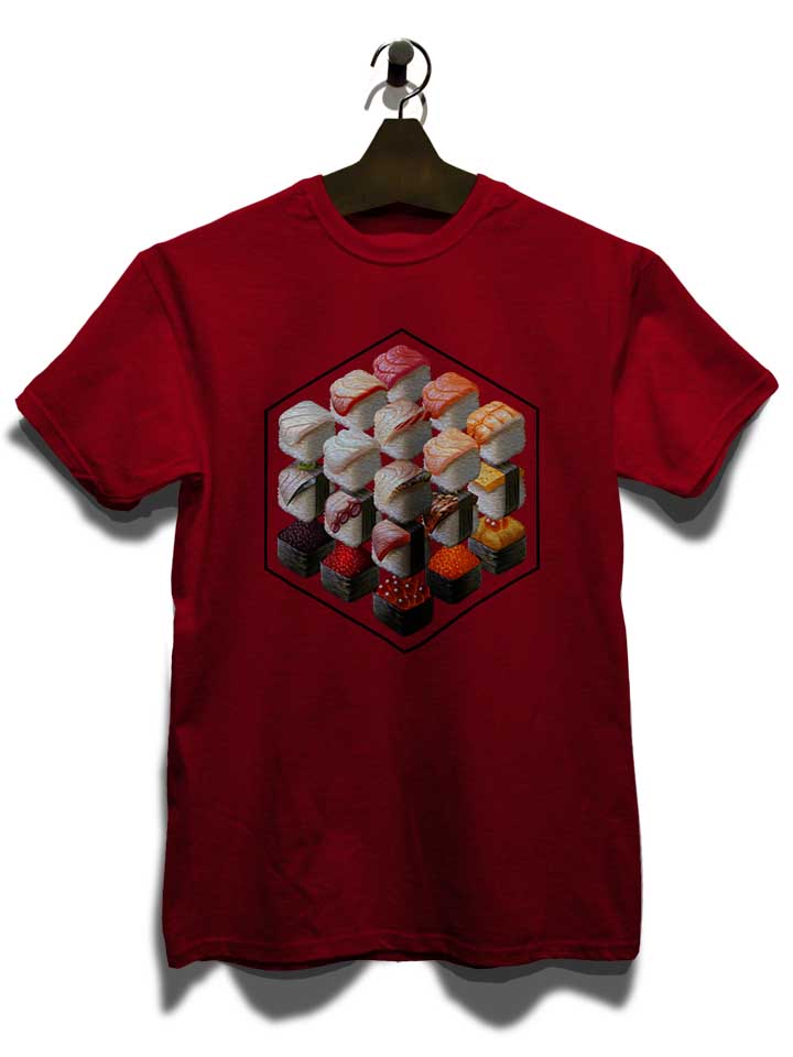 sushi-cubed-t-shirt bordeaux 3
