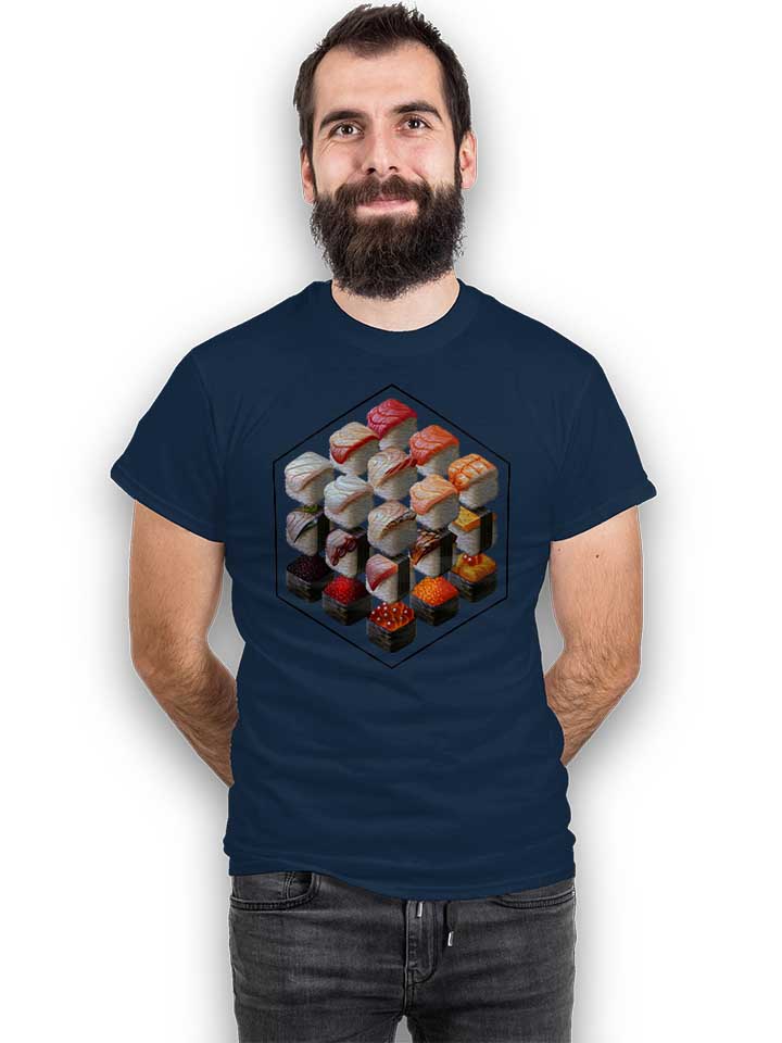 sushi-cubed-t-shirt dunkelblau 2