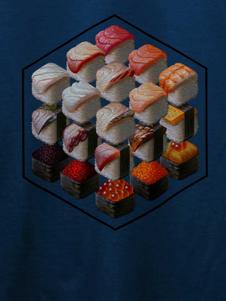 sushi-cubed-t-shirt dunkelblau 4