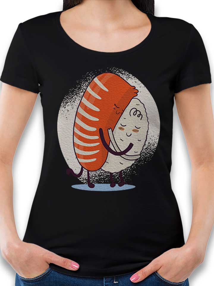Sushi Hug 02 Damen T-Shirt schwarz L