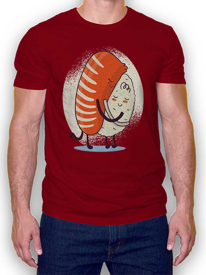 Sushi Hug 02 T-Shirt maroon L