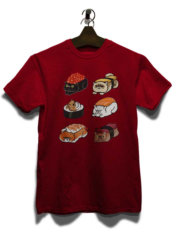 sushi-persian-cat-t-shirt bordeaux 3