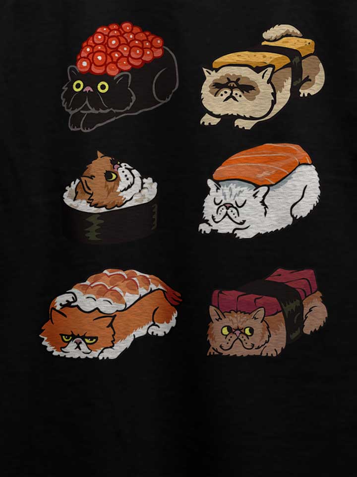 sushi-persian-cat-t-shirt schwarz 4
