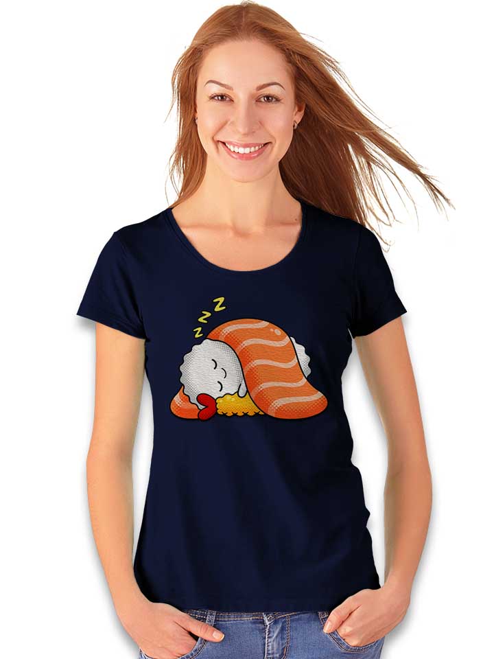 sushi-snooze-damen-t-shirt dunkelblau 2