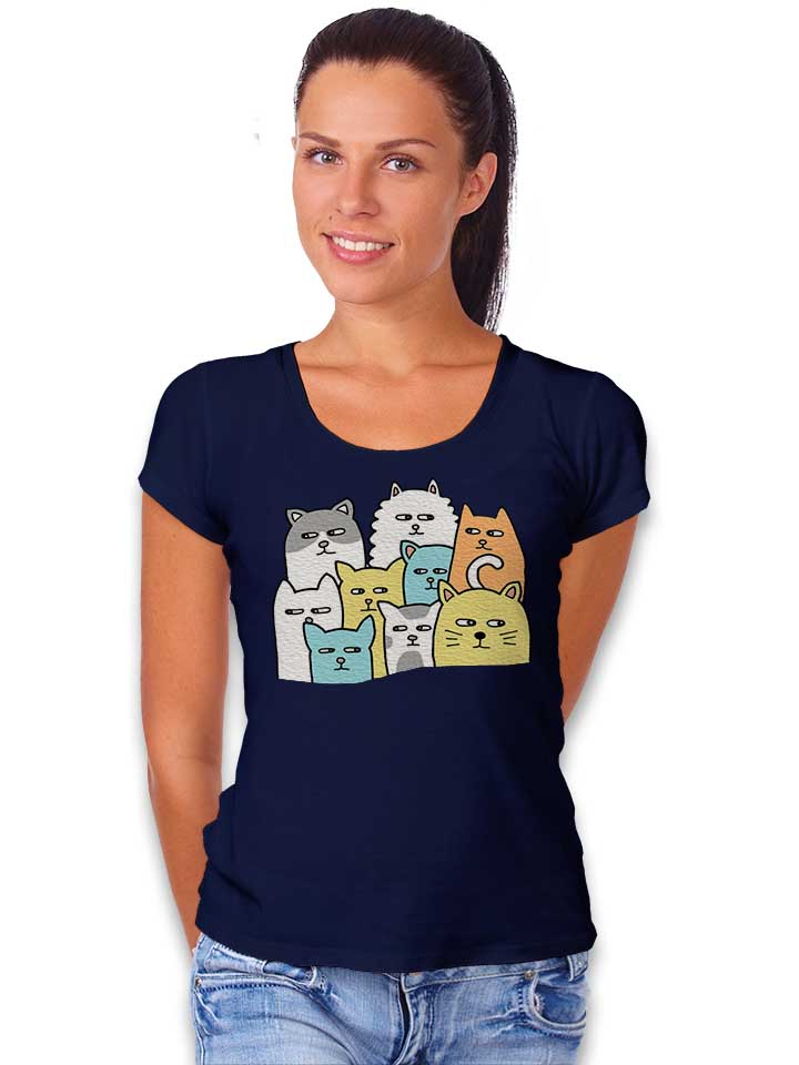 suspicious-cats-damen-t-shirt dunkelblau 2