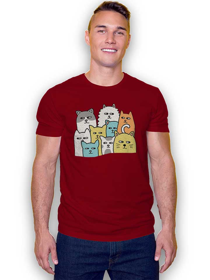 suspicious-cats-t-shirt bordeaux 2