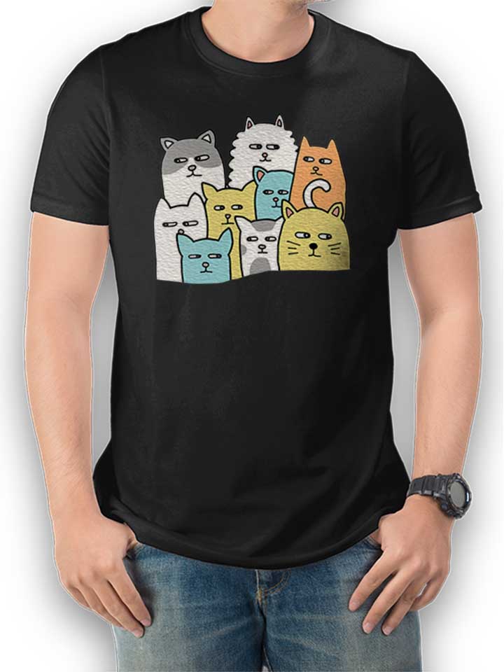 Suspicious Cats T-Shirt black L
