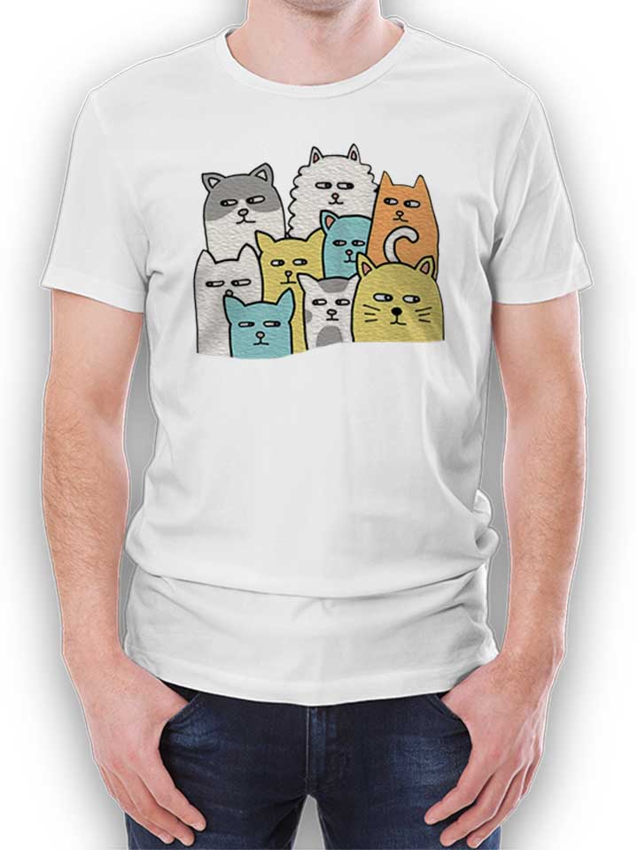Suspicious Cats T-Shirt weiss L