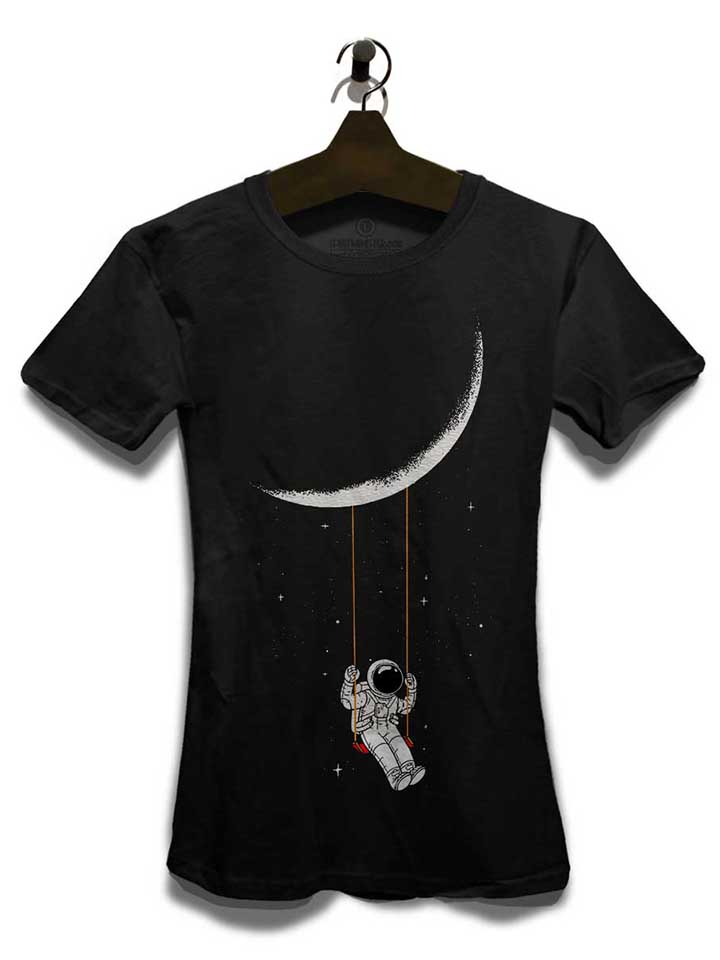 swinging-astronaut-moon-damen-t-shirt schwarz 3
