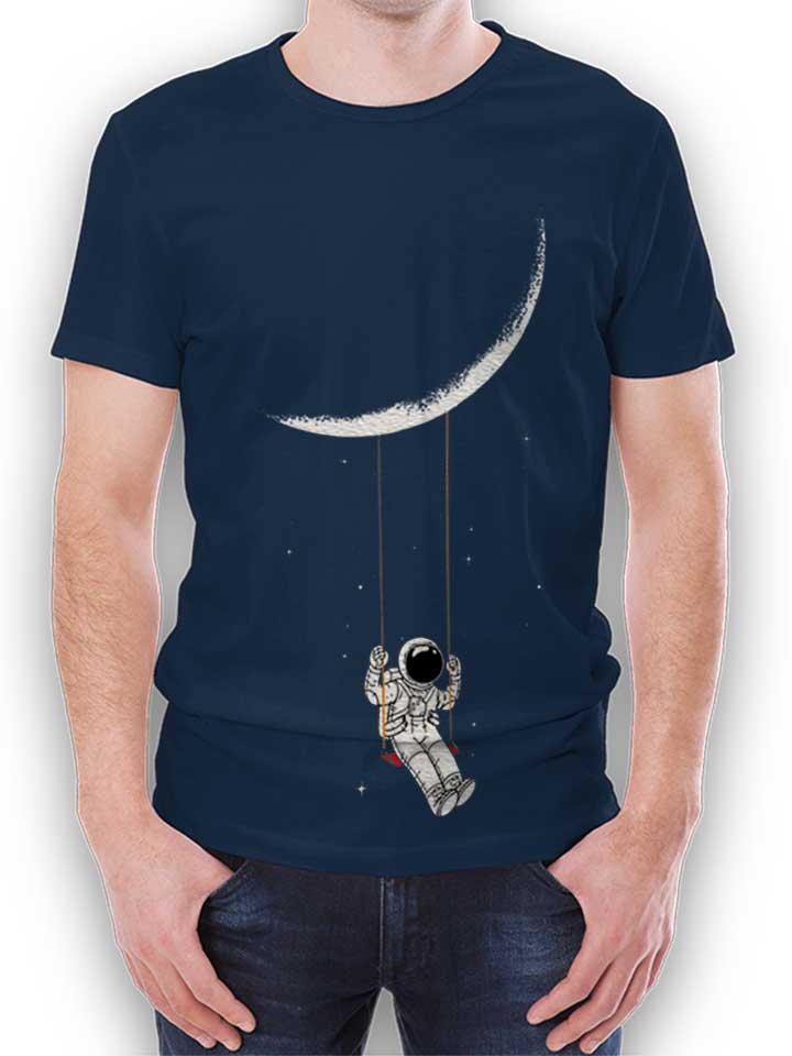 Swinging Astronaut Moon T-Shirt navy L