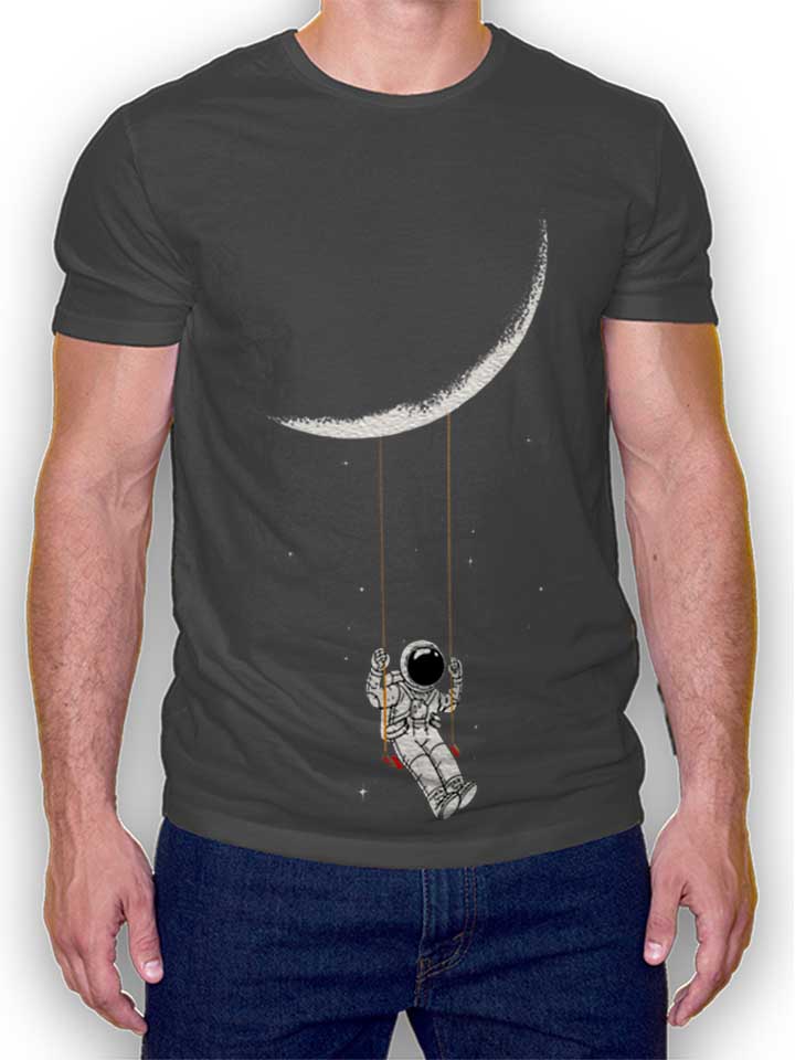 Swinging Astronaut Moon T-Shirt dark-gray L