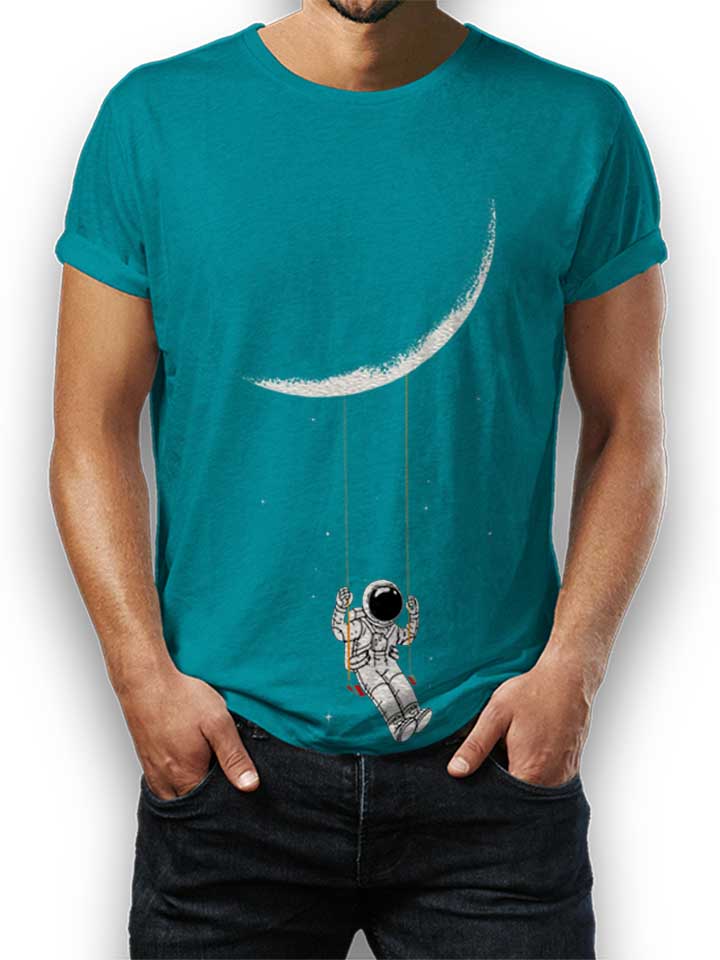 Swinging Astronaut Moon T-Shirt tuerkis L