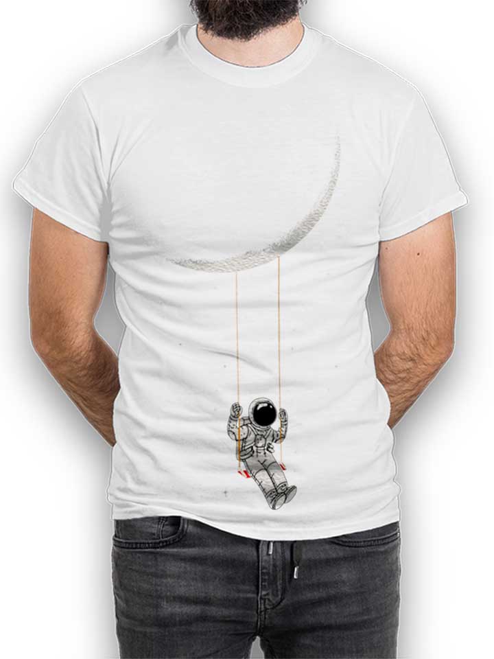Swinging Astronaut Moon T-Shirt white L