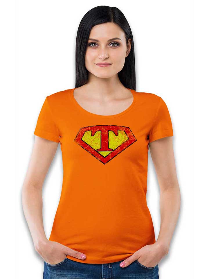 t-buchstabe-logo-vintage-damen-t-shirt orange 2