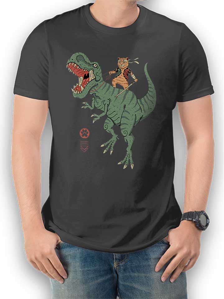 t-rex-cat-t-shirt dunkelgrau 1