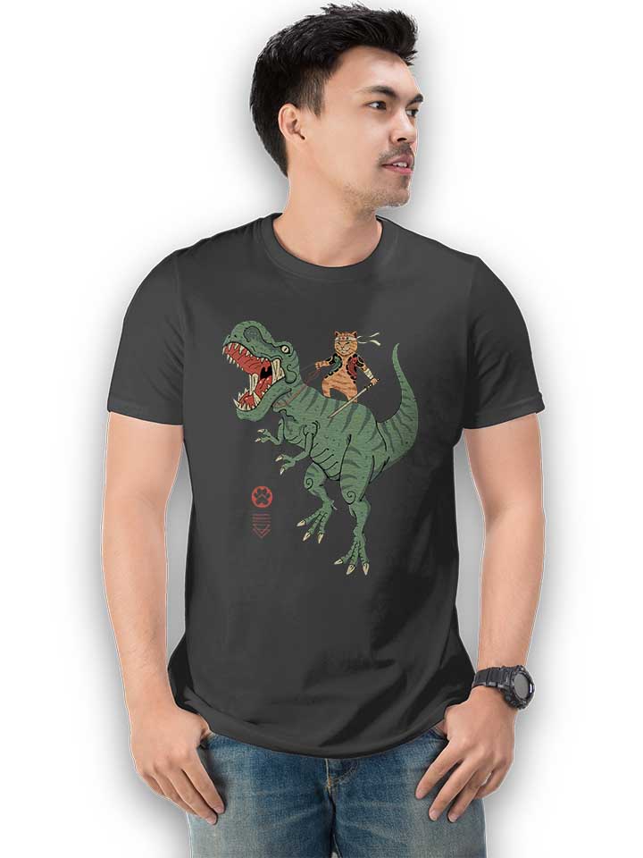 t-rex-cat-t-shirt dunkelgrau 2