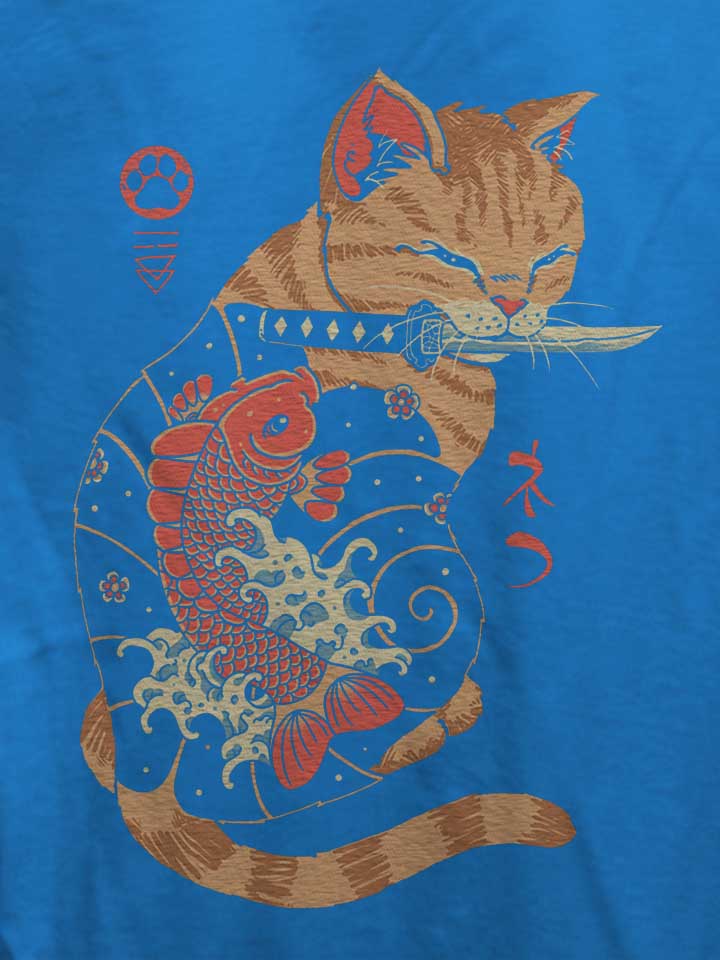 tattooed-cat-damen-t-shirt royal 4