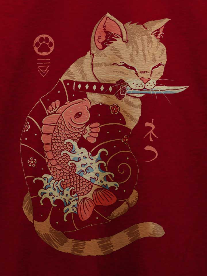 tattooed-cat-t-shirt bordeaux 4