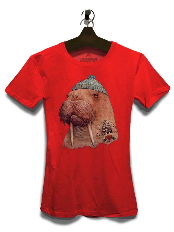 tattooed-walrus-damen-t-shirt rot 3