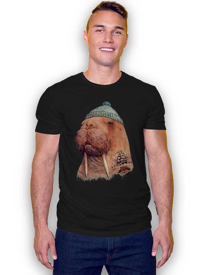 tattooed-walrus-t-shirt schwarz 2