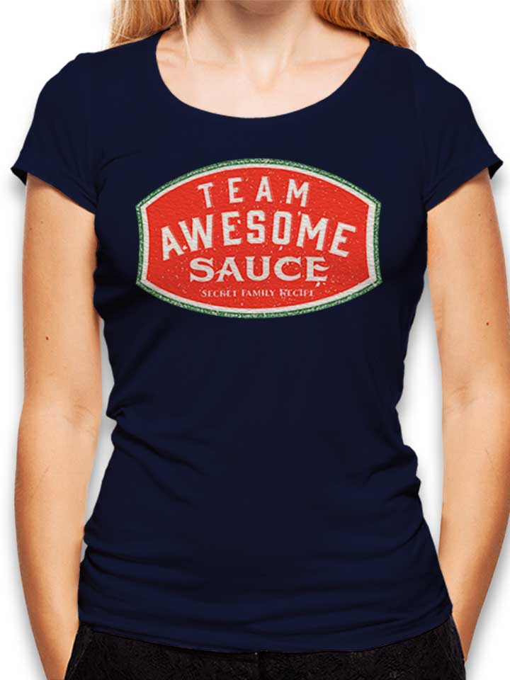 Team Awesome Sauce T-Shirt Femme bleu-marine L