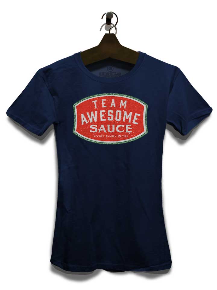 team-awesome-sauce-damen-t-shirt dunkelblau 3