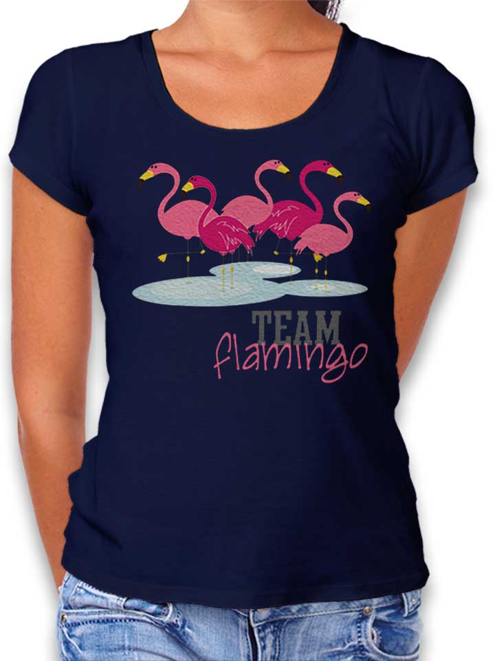 Team Flamingo Camiseta Mujer azul-marino L