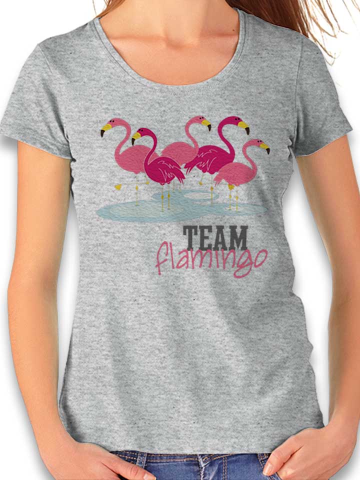 Team Flamingo Damen T-Shirt grau-meliert L