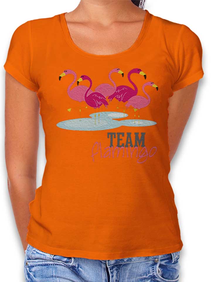 team-flamingo-damen-t-shirt orange 1