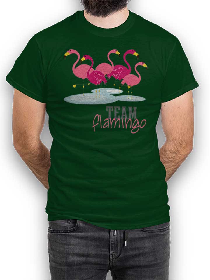 team-flamingo-t-shirt dunkelgruen 1
