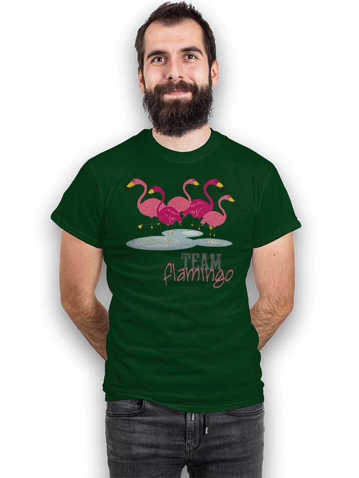 team-flamingo-t-shirt dunkelgruen 2
