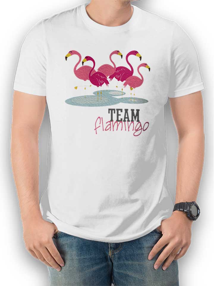 Team Flamingo T-Shirt bianco L