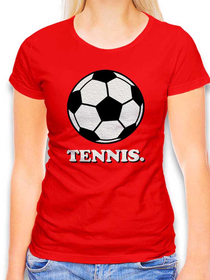Tennis Fussball Damen T-Shirt rot L