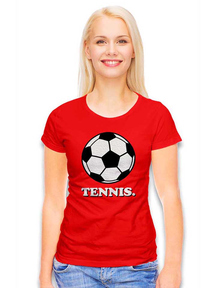 tennis-fussball-damen-t-shirt rot 2
