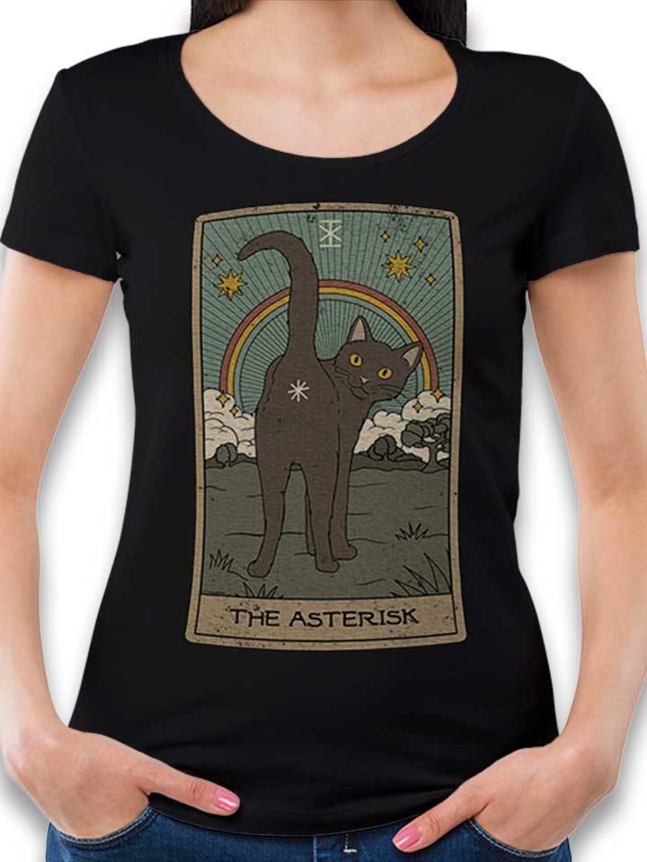The Asterisk Cat Damen T-Shirt schwarz L