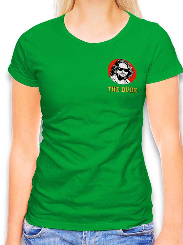 The Dude Chest Print Womens T-Shirt green L