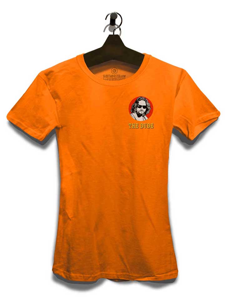 the-dude-chest-print-damen-t-shirt orange 3
