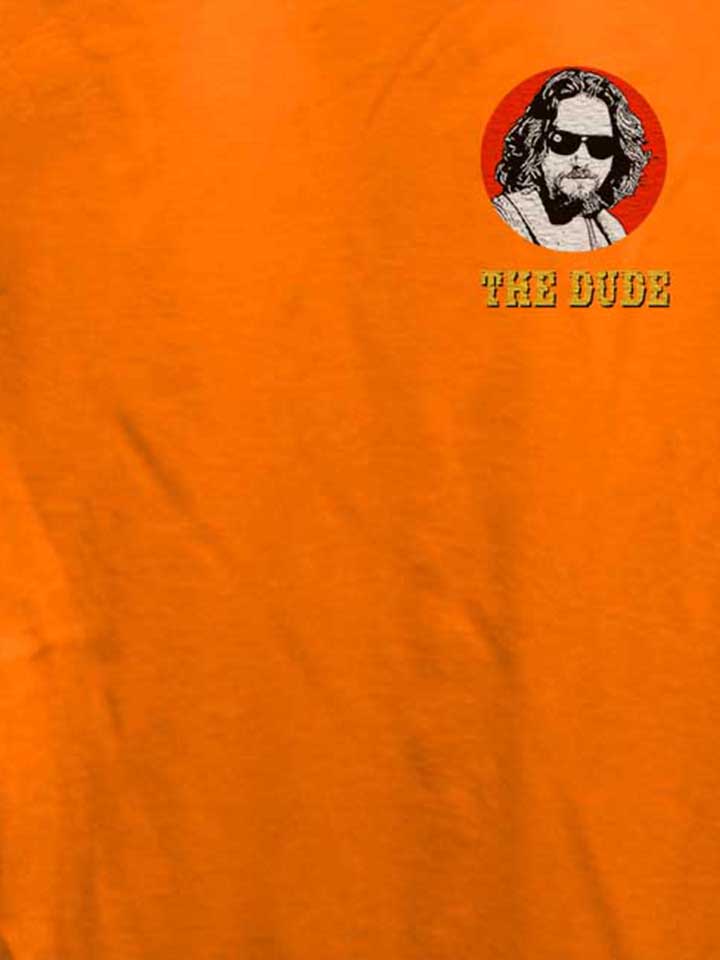 the-dude-chest-print-damen-t-shirt orange 4