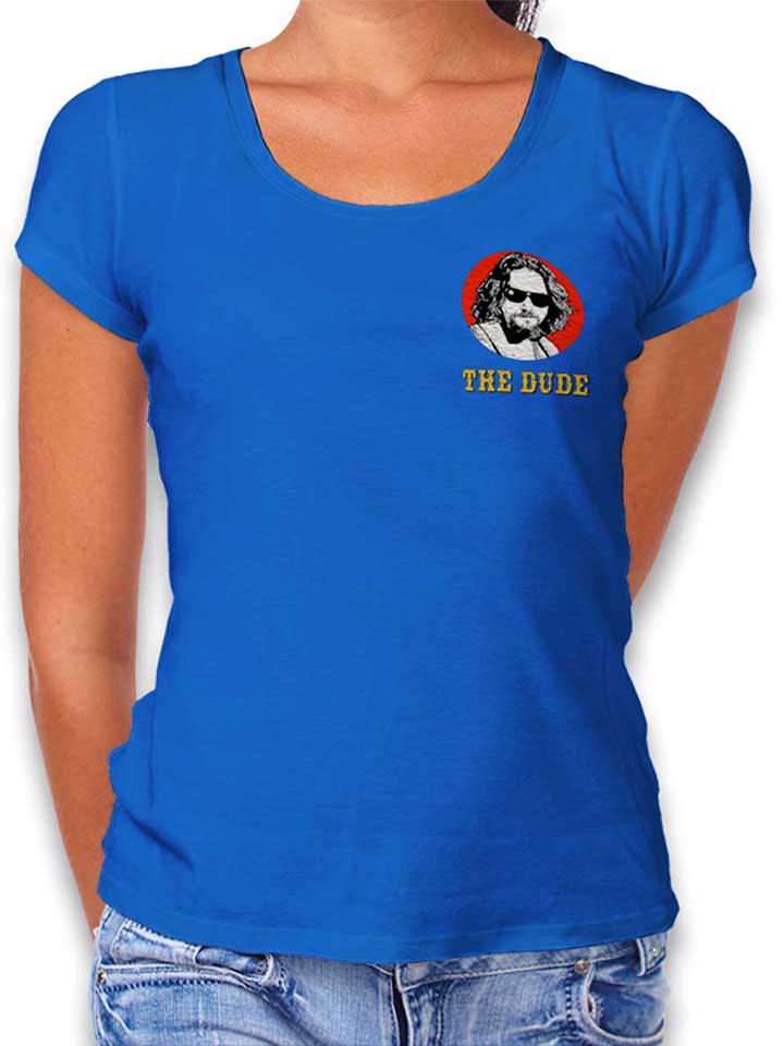 The Dude Chest Print Womens T-Shirt royal-blue L