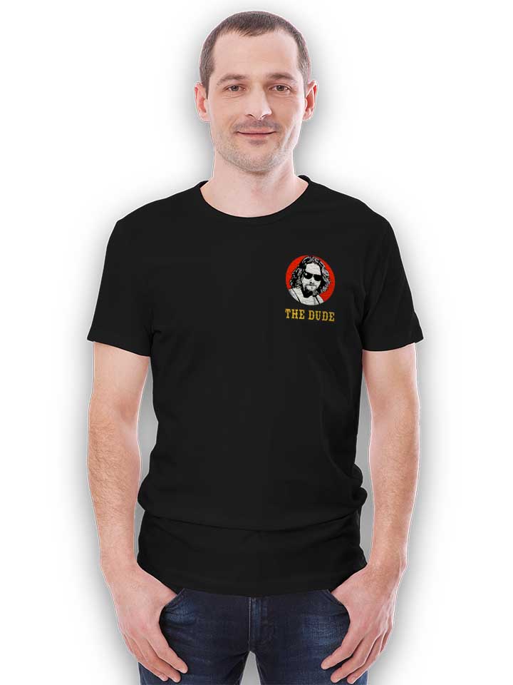 the-dude-chest-print-t-shirt schwarz 2