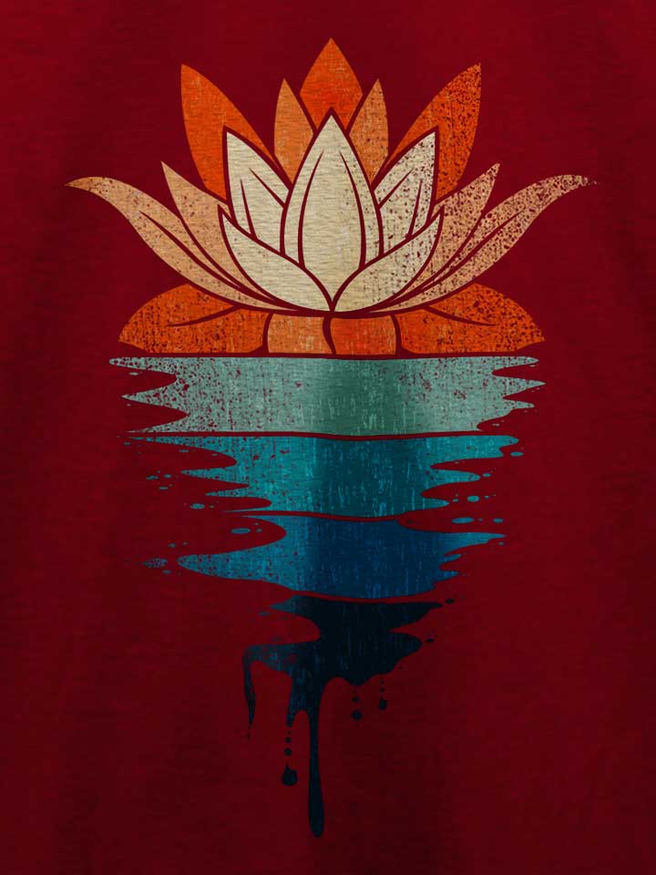 the-lotus-retro-t-shirt bordeaux 4