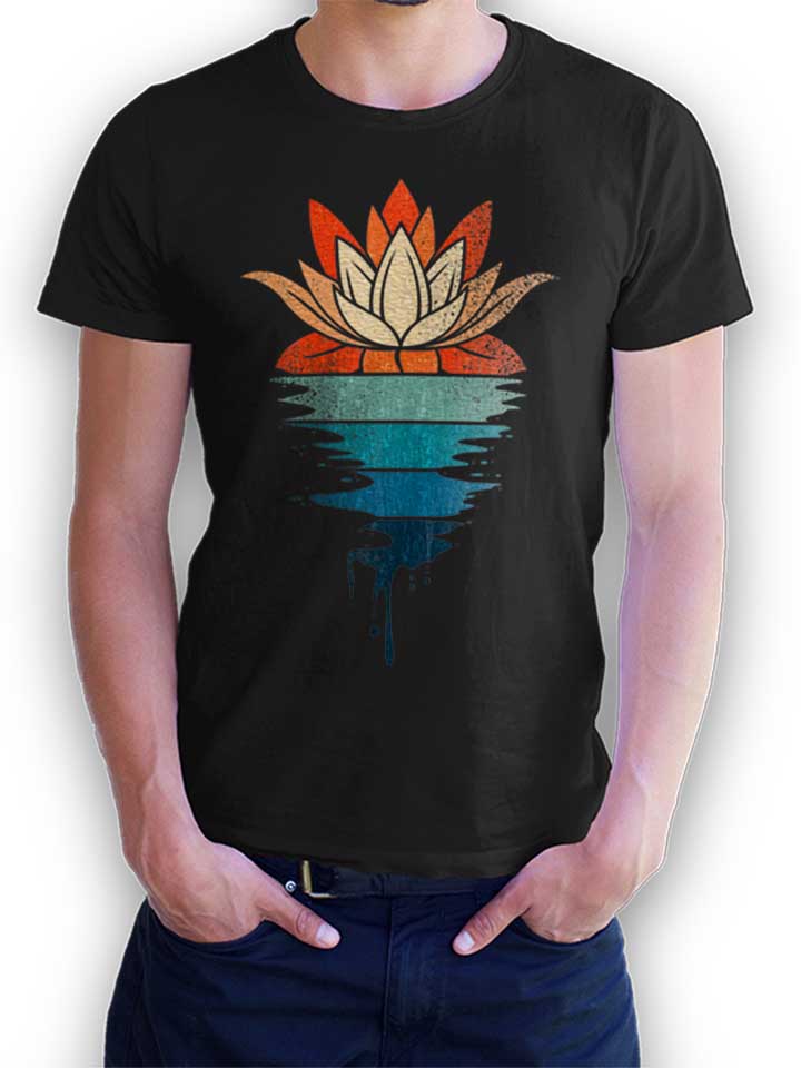 the-lotus-retro-t-shirt schwarz 1